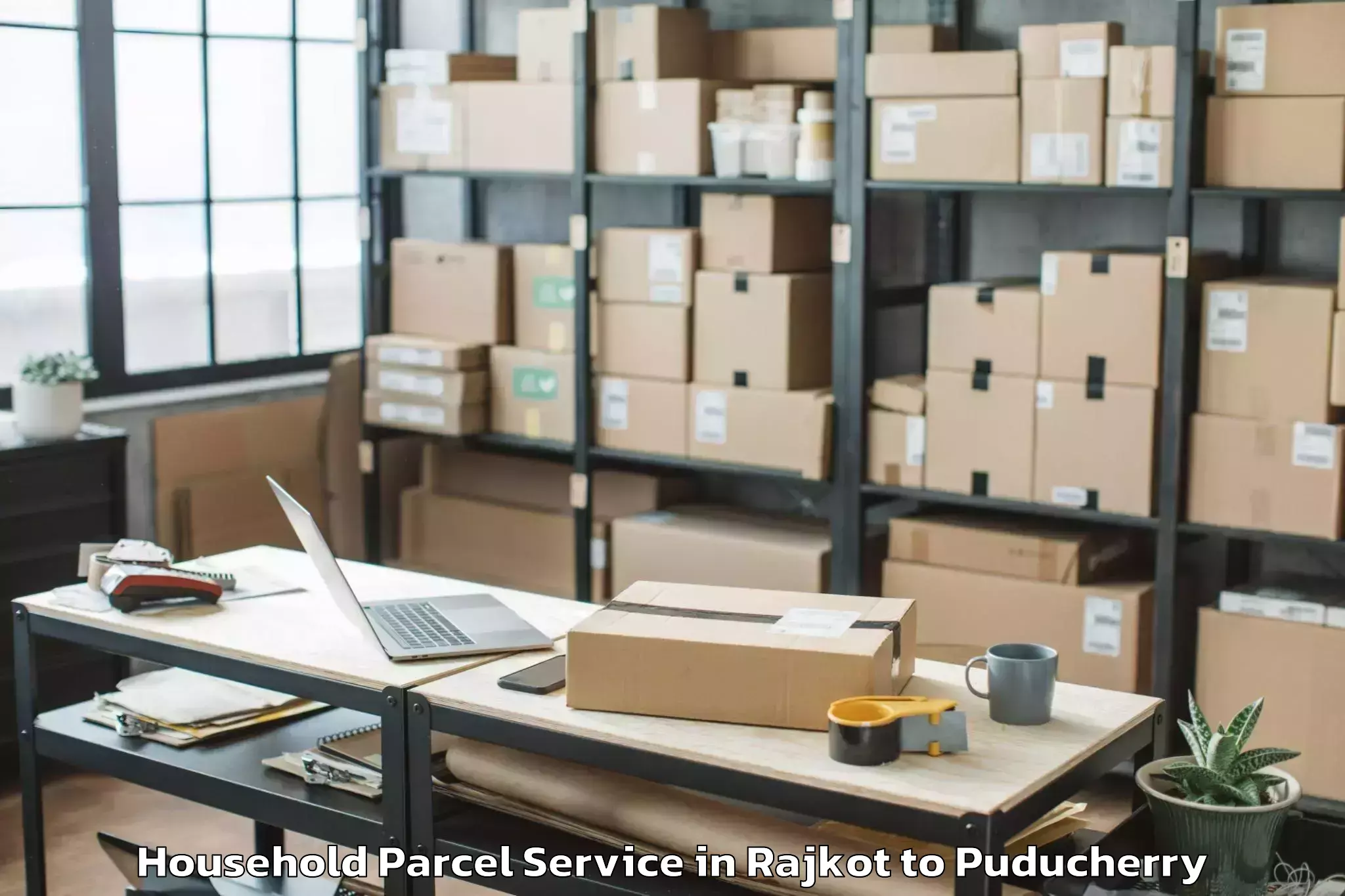 Get Rajkot to Sri Balaji Vidyapeeth Puducher Household Parcel